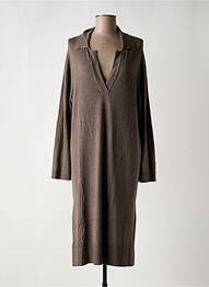 Robe pull coupe droite manches longues marron MASAI femme