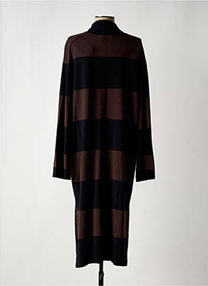 Robe mi-longue manches longues manches longues marron MASAI femme