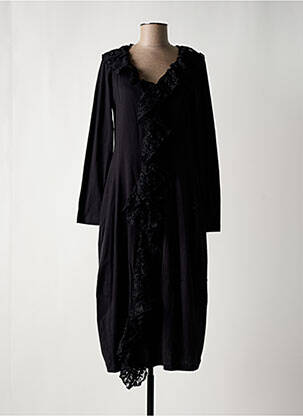 Robe mi-longue manches longues manches longues noir RHUM RAISIN femme