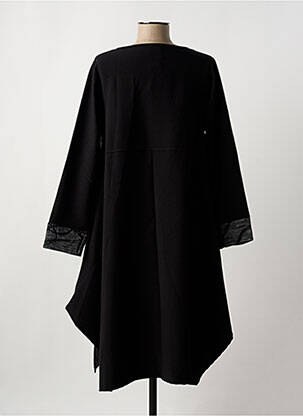 Robe mi-longue manches longues manches longues noir G!OZE femme