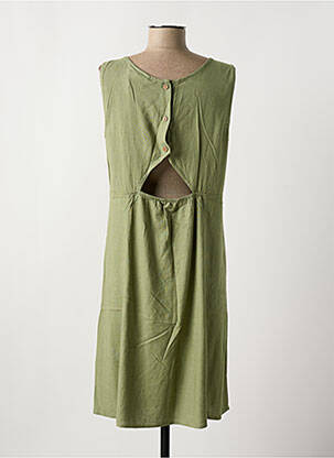 Robe mi-longue sans manche sans manche vert CREAM femme