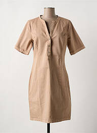 Robe mi-longue manches courtes manches courtes marron CREAM femme