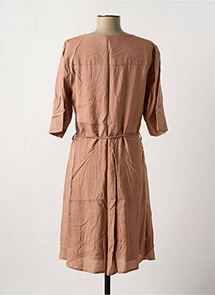 Robe mi-longue manches courtes manches courtes marron CREAM femme