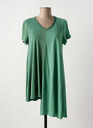 Tunique manches courtes col v vert OZAI N KU femme