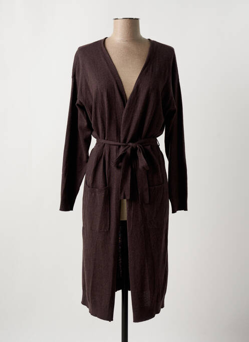 Gilet manches longues marron CREAM pour femme