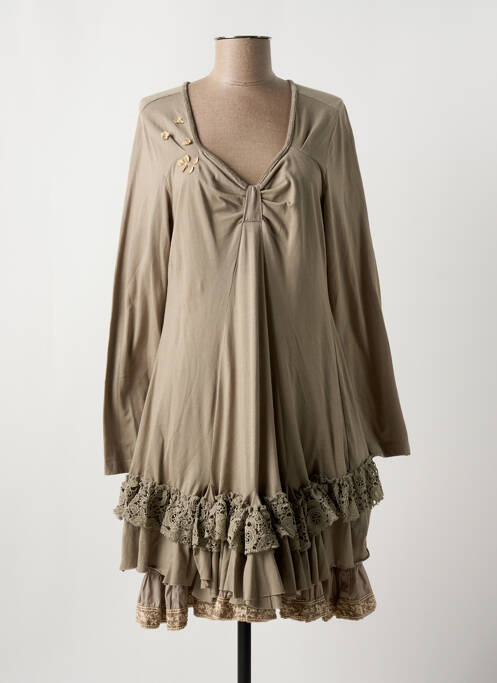 Robe mi-longue marron RHUM RAISIN pour femme