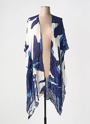 Veste casual coupe droite bleu MOSS ROSE femme