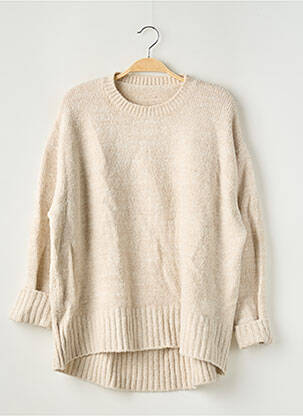 Pull coupe droite manches longues beige SANS MARQUE femme