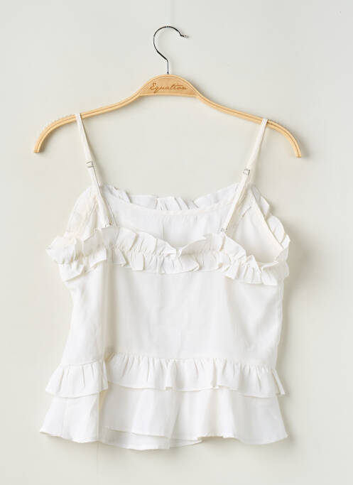 Top manches bretelles ajustables fines bretelles blanc MADEMOISELLE.R femme