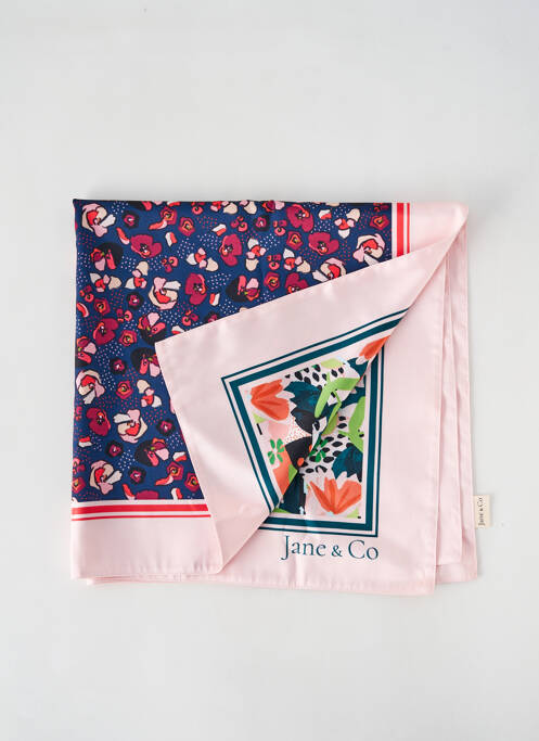 Foulard effet matière satinée rose JANE & CO femme