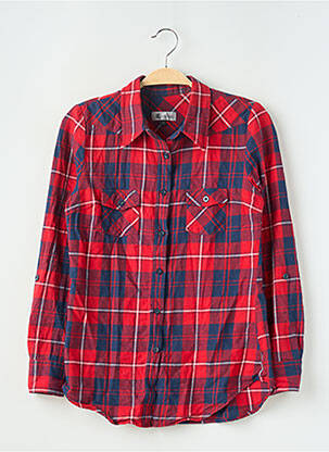 Chemisier coupe droite manches longues rouge K.WOMAN femme