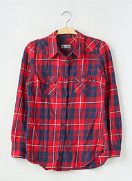 Chemisier coupe droite manches longues rouge K.WOMAN femme