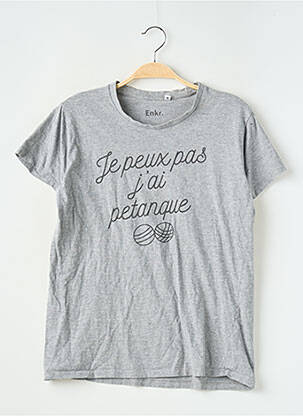 T-shirt coupe droite manches courtes gris ENKR. homme