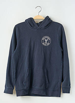 Sweat-shirt à capuche manches longues manches longues bleu KARIBAN garcon