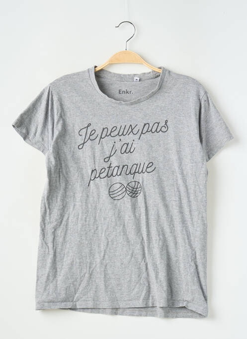 T-shirt coupe droite manches courtes gris ENKR. homme