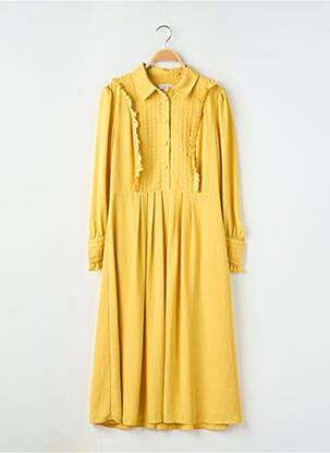 Robe mi-longue manches longues manches longues jaune CLAUDIE PIERLOT femme