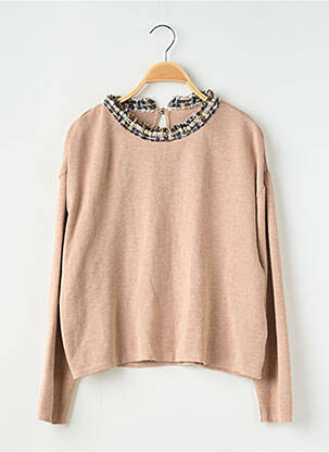 Pull coupe cintrée manches longues beige ET PARIS femme