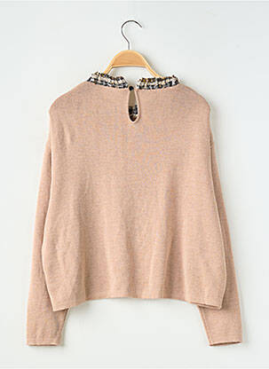 Pull coupe cintrée manches longues beige ET PARIS femme