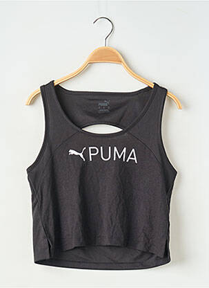 Top coupe cintrée sans manche noir PUMA femme