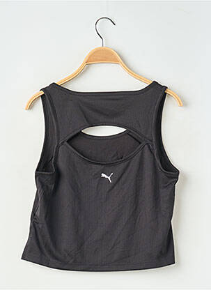 Top coupe cintrée sans manche noir PUMA femme