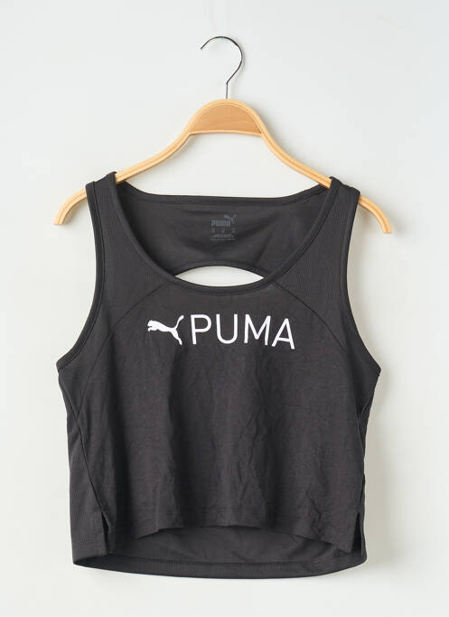 Top coupe cintrée sans manche noir PUMA femme