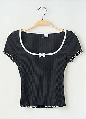Top stretch manches courtes noir DIVIDED H&M femme