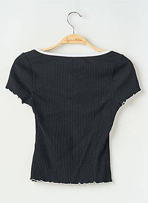 Top stretch manches courtes noir DIVIDED H&M femme