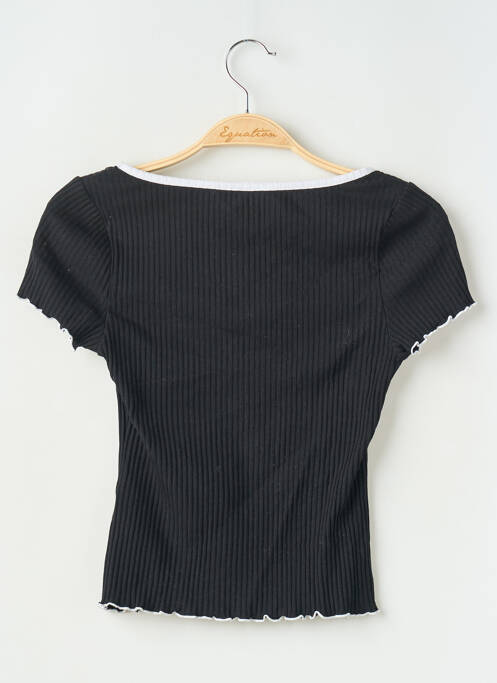 Top stretch manches courtes noir DIVIDED H&M femme