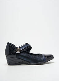 Ballerines fermeture scratch talon de 4 à 6cm bleu GEO-REINO femme