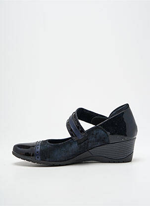 Ballerines matière lisse talon de 4 à 6cm bleu GEO-REINO femme