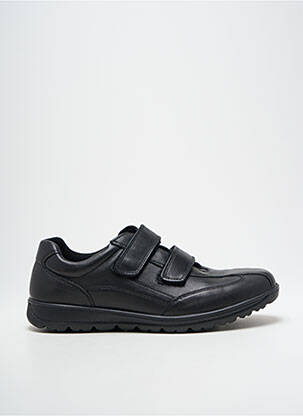 Baskets matière lisse bout rond noir IMAC homme
