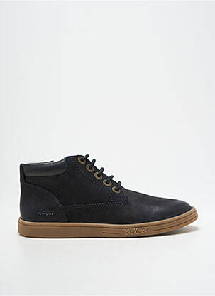Bottines/boots matière lisse bout rond noir KICKERS garçon