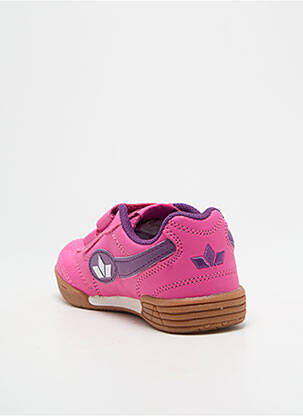 Baskets matière lisse bout rond rose LICO fille