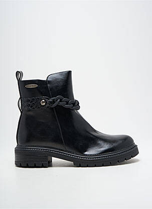 Bottines/boots tissage satiné talon plat jusqu'à 3cm noir DÉES SHOES femme