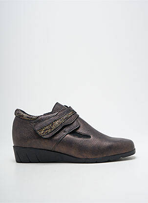 Chaussures de confort tissage satiné talon plat jusqu'à 3cm marron PEDI GIRL femme