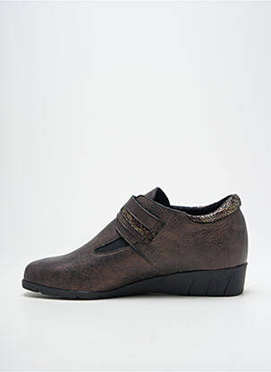 Chaussures de confort tissage satiné talon plat jusqu'à 3cm marron PEDI GIRL femme
