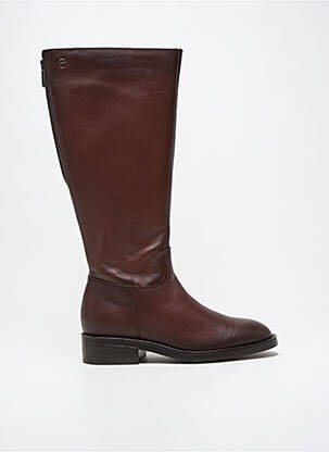 Bottes matière lisse talon plat jusqu'à 3cm marron TAMARIS femme