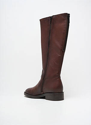 Bottes matière lisse talon plat jusqu'à 3cm marron TAMARIS femme