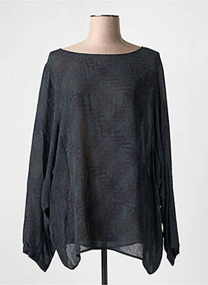Blouse col rond manches longues bleu OSKA femme