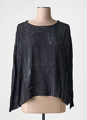 Blouse imprimé fantaisie manches longues bleu OSKA femme