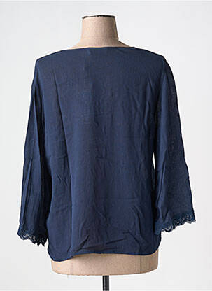 Blouse col rond manches 3/4 bleu CREAM femme