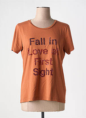 T-shirt coupe cintrée manches courtes orange CREAM femme