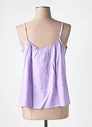 Top col v fines bretelles violet CREAM femme