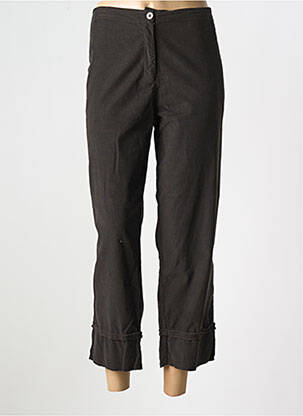 Pantalon 7/8 fermeture zippée sous rabat boutonné taille normale marron MES SOEURS ET MOI femme