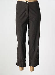 Pantalon 7/8 fermeture zippée sous rabat boutonné taille normale marron MES SOEURS ET MOI femme