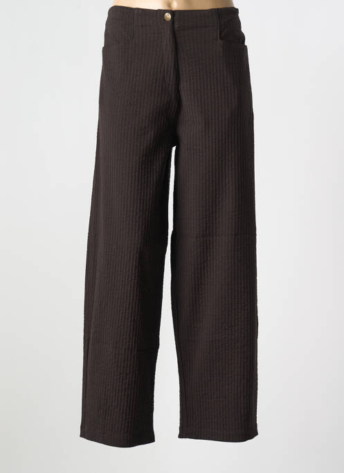 Pantalon droit fermeture zippée sous rabat boutonné taille normale marron MES SOEURS ET MOI femme