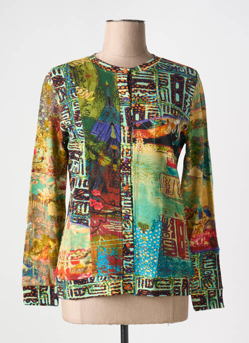 Gilet manches longues vert ORIENTIQUE NATURALLY pour femme