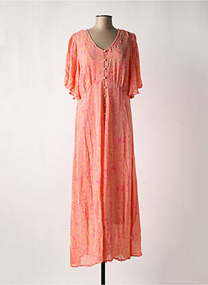 Robe longue manches longues manches longues orange CREAM femme