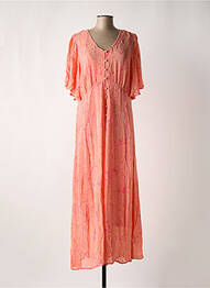 Robe longue manches longues manches longues orange CREAM femme