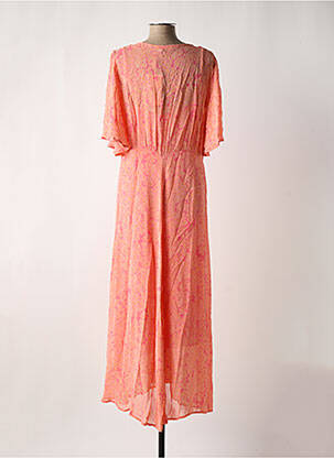 Robe longue manches longues manches longues orange CREAM femme